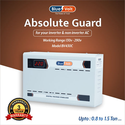 BV430 4KVA 130V-280V Digital Voltage Stabilizer For Upto 1.5 ton AC
