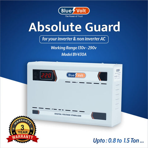 BV430 4KVA 130V-280V Digital Voltage Stabilizer For Upto 1.5 ton AC