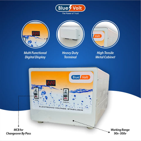 BVM1090C 10KVA 8000W 90V-300V With Changeover MCB/Powers Copper Wound